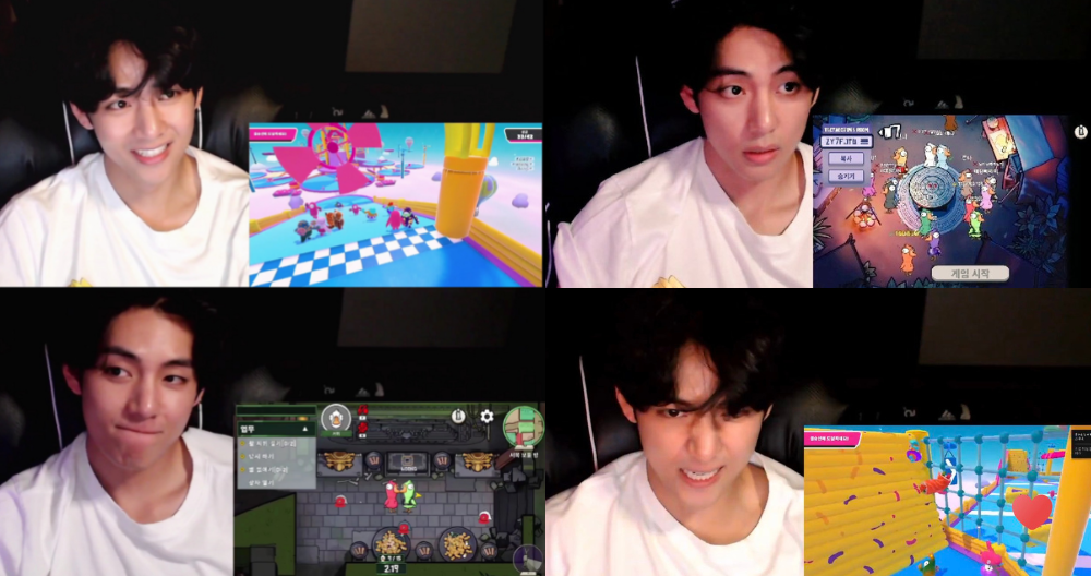 Ini reaksi wajah Kim Taehyung alias V BTS saat bermain video game melawan ARMY.*  