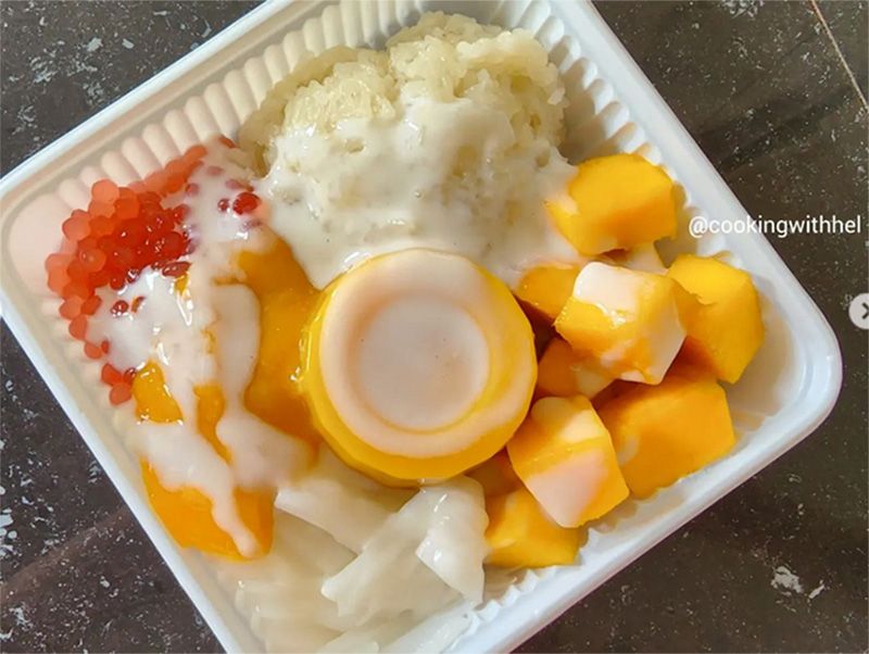 Manis Dan Segar Resep Mango Dessert With Sticky Rice And Sago Cuci