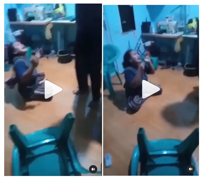 video viral suami melakukan kekerasan terhadap istrinya dengan berkali-kali mencekik lehernya, menendang dan membanting tubuh sang istri.