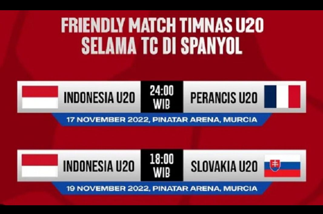 Jadwal, Prediksi, Link Live Streaming dan Siaran Langsung Indonesia U20 vs Prancis U20 di Spanyol