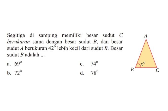 Soal nomor 7 dari artikel kunci jawaban Matematika kelas 7 SMP MTs halaman 294-298 sesuai Kurikulum 2013 tugas Uji Kompetensi 4 Bagian A, pilihan ganda.