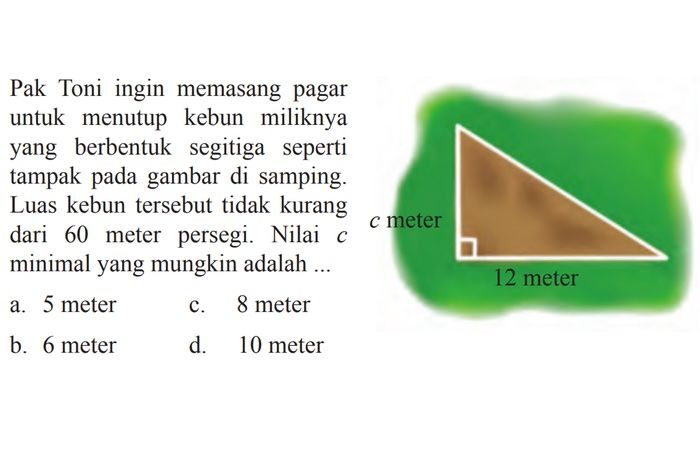 Soal nomor 18 dari artikel kunci jawaban Matematika kelas 7 SMP MTs halaman 294-298 sesuai Kurikulum 2013 tugas Uji Kompetensi 4 Bagian A, pilihan ganda.