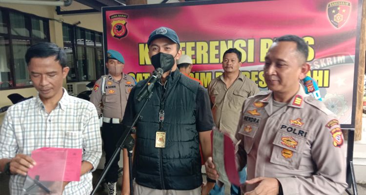 Rilis kasus pencurian motor yang terjadi di Cililin Kabupaten Bandung Barat oleh Mapolres Cimahi, Jumat 18 November 2022.