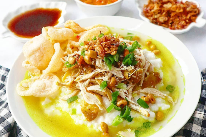 Resep Bubur Ayam Kuah Kuning Lengkap Pakai Rice Cooker Lezat Banget