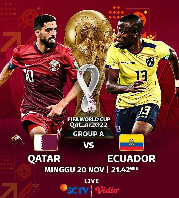 Prediksi skor dan line up Qatar vs Ecuador di laga pembukaan Piala Dunia 2022 dan link live streaming