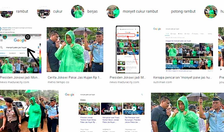 Cari Monyet Pake Jas Hujan dan Udang Naik Motor di Google yang Muncul
