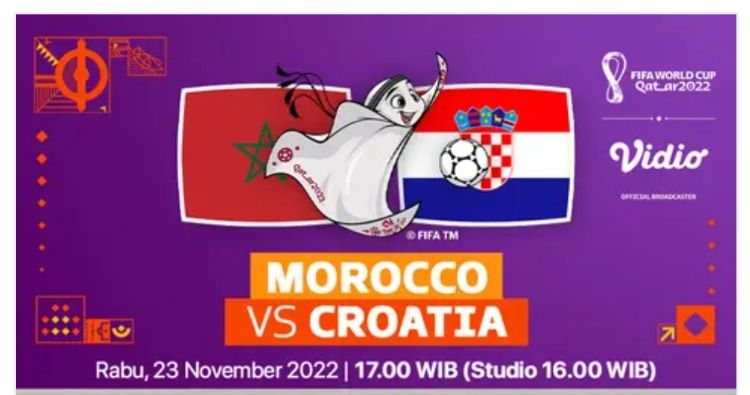 Link Live Streaming Maroko vs Kroasia di Grup F FIFA World Cup Qatar 2022