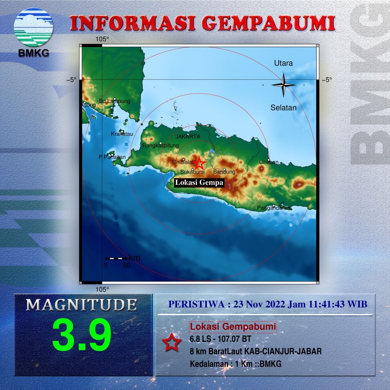 Gempa Terkini Sukabumi 2 Menit Yang Lalu Bmkg Pusat Gempa Di Cianjur