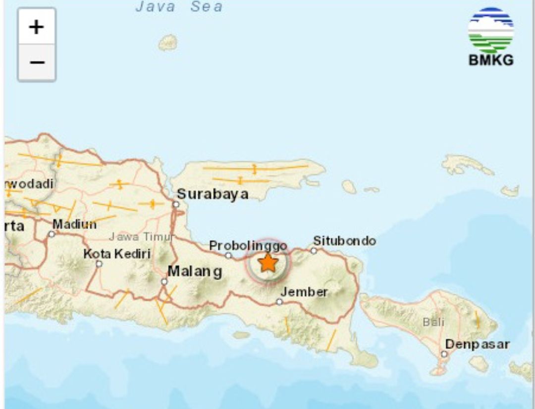 BMKG Juanda laporkan gempa Probolinggo berkekuatan 4,1 magnitudo baru saja. Begini update situasi terkini. Getaran terasa di Paiton.