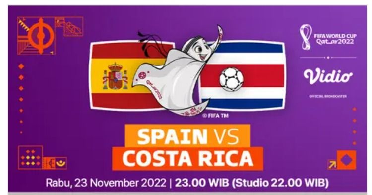 LINK LIVE STREAMING Spanyol VS Kosta Rika Grup E Piala Dunia Qatar 23 November 2022, Nonton DI SINI