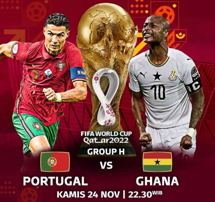 Ilustrasi Portugal vs Ghana Malam Ini