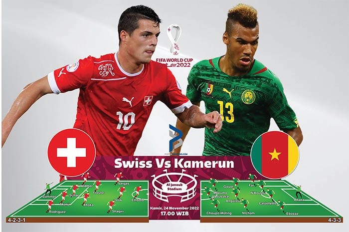 Siaran Langsung Live Streaming Swiss vs Kamerun di Piala Dunia 2022 Qatar Mulai Pukul 17.00 WIB