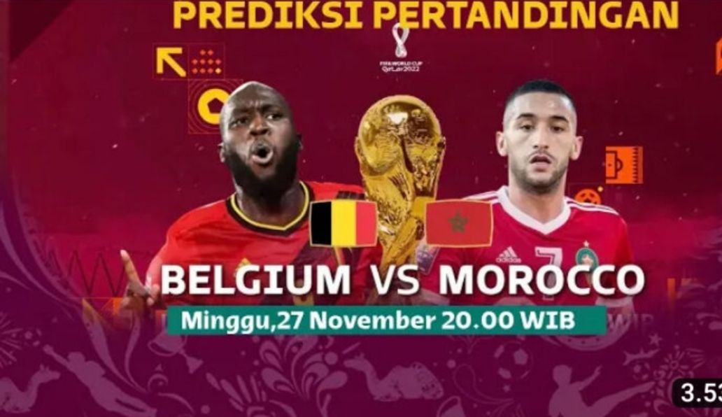 Link Live Streaming Belgia vs Maroko, Gratis Nonton Piala Dunia 2022 via Online Vidio.com dan SCTV