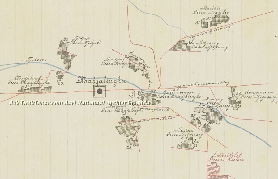 Peta Kabupaten Majalengka tahun 1910.