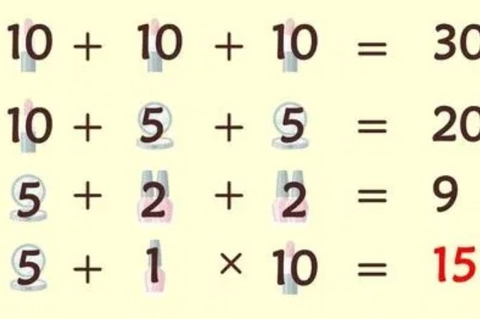 Jawaban tes IQ dalam menyelesaikan persamaan matematika. 