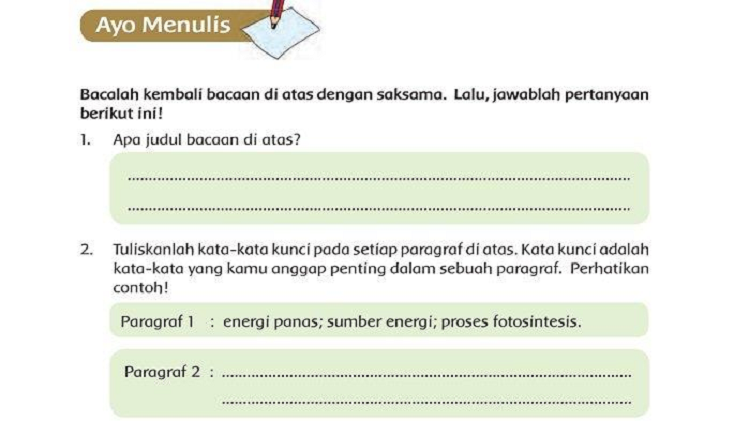 Kunci Jawaban Buku Tema 6 Kelas 5 Halaman 4, Ayo Menulis! Apa Judul Bacaan di Atas? - Pembrita Bogor