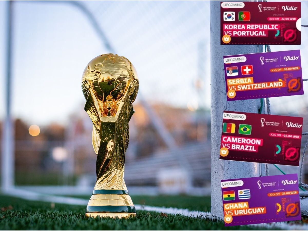 Ilustrasi Jadwal Piala Dunia Qatar 2022 hari ini 2-3 Desember 2022: Korea Selatan Vs Portugal, Serbia Vs Swiss, Kamerun Vs Brasil, Ghana Vs Uruguay.