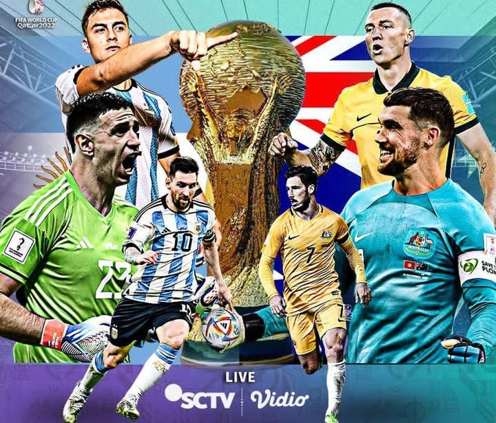 Jadwal Argentina vs Australia malam ini Minggu,4 Desember Piala Dunia 2022 disiarkan di SCTV, disertai jam tayang TV dan link live streaming