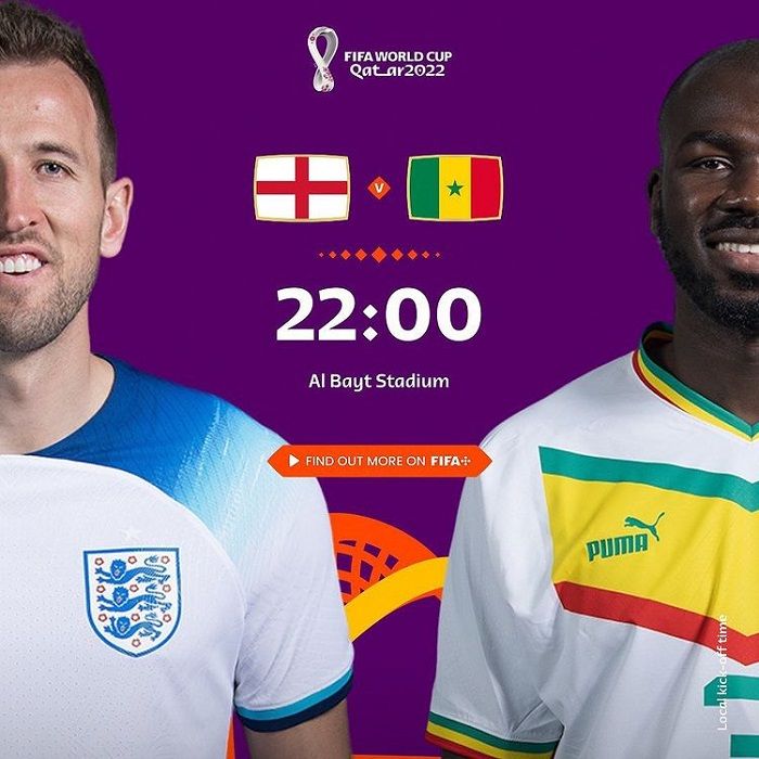 Jadwal Inggris vs Senegal Piala Dunia 2022 Senin, 5 Desember 2022 disiarkan SCTV Vidio pukul 02.00 WIB serta prediksi pemain dan link live streaming.