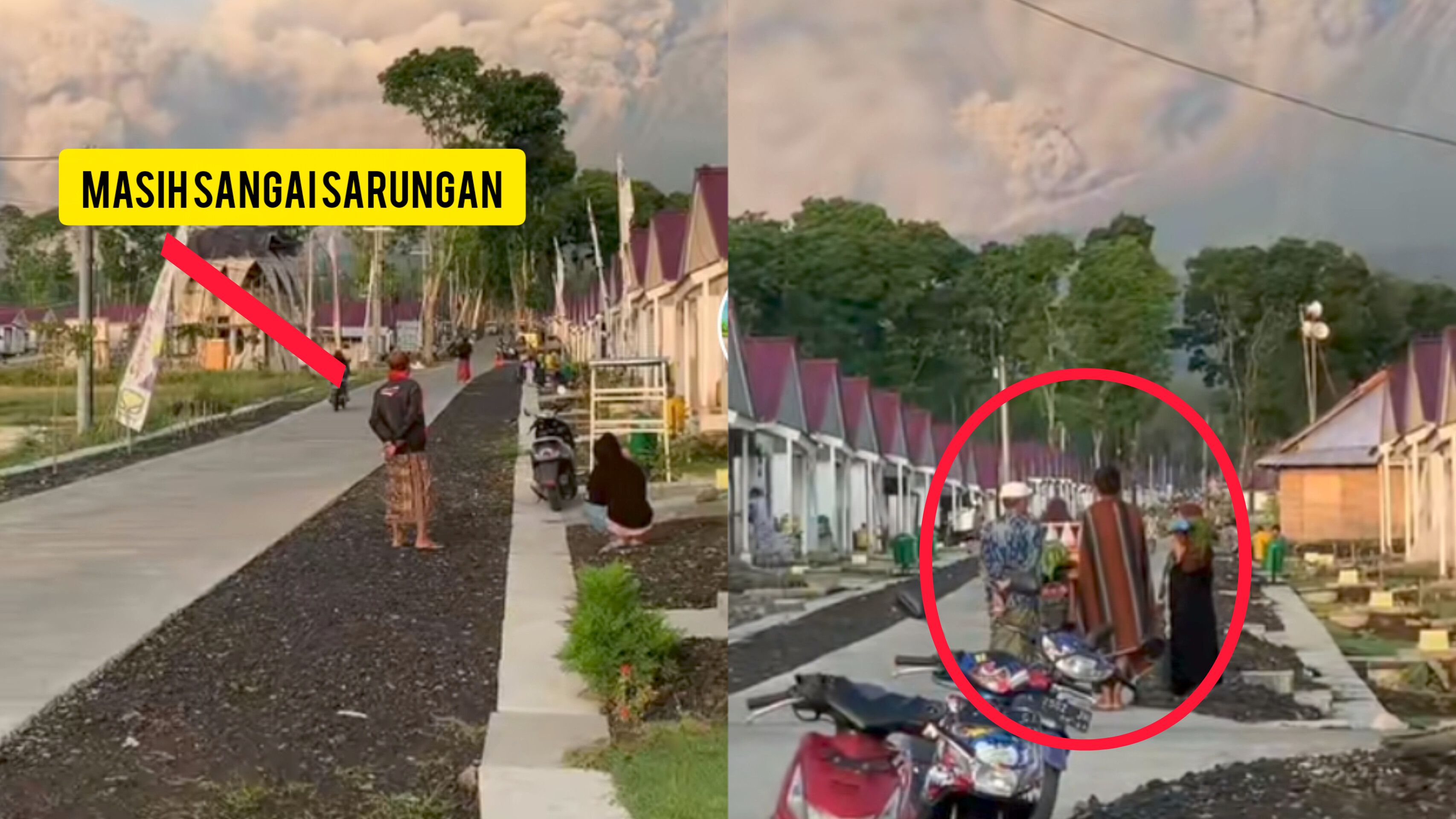 Penampakan Gunung Semeru meletus