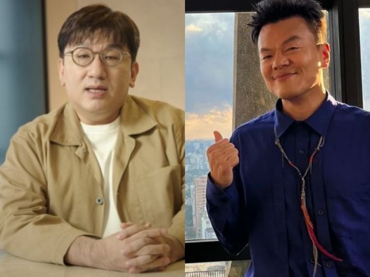 Bang Si Hyuk, CEO HYBE (kiri) dan Park Jin Young, bos JYPE (kanan) sempat bertengkar di masa lalu.