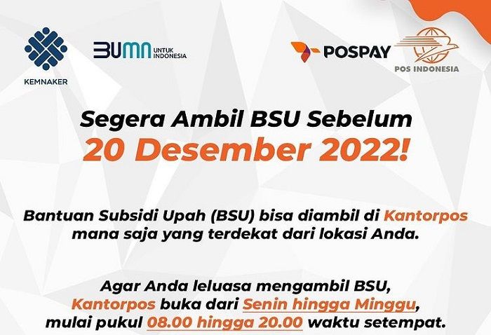 Ilustrasi. Info BSU BLT Subsidi Gaji masih cair di Kantor Pos hingga 20 Desember 2022 lengkap cara cek penerima di aplikasi PosPay untuk cairkan dana Rp600 ribu dari Kemnaker.