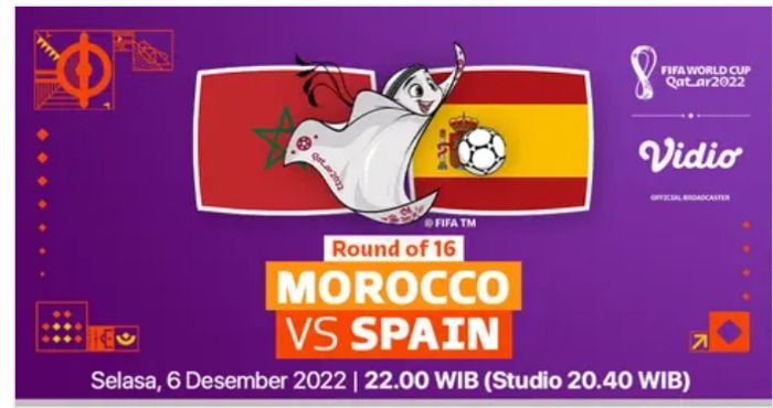LINK LIVE STREAMING Maroko vs Spanyol Piala Dunia 2022, Kick-off Pukul 22.00 WIB.