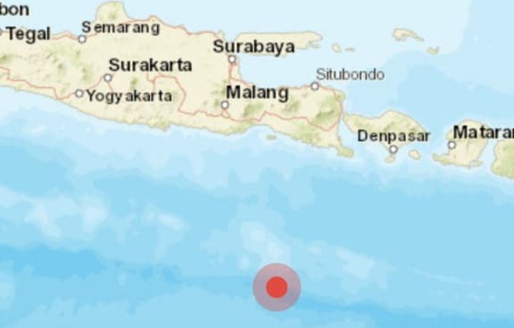 Titik gempa bumi berada di Jember, Jawa Timur