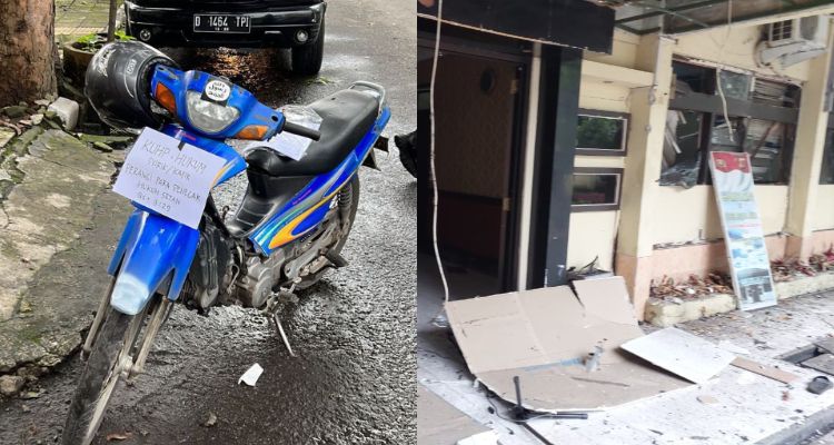 Motor bebek yang diduga milik pelaku bom bunuh diri di Polsek Astana Anyar Bandung Jabar, Rabu, 7 November 2022