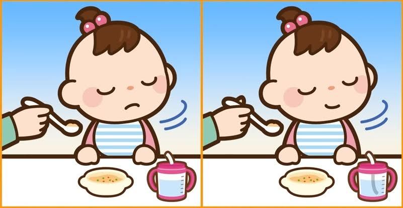 Temukan tiga perbedaan pada bayi yang tidak mau makan di gambar tes IQ kali ini. 