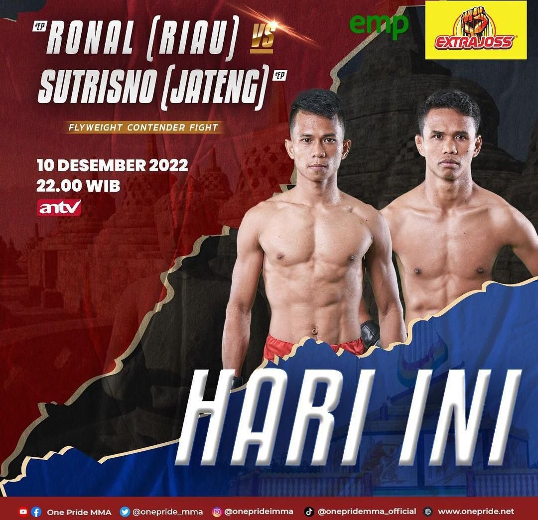 Live Streaming MMA One Pride ANTV 10 Desember 2022 Ronal vs Sutrisno, Tanding di Kontender Kelas Fly