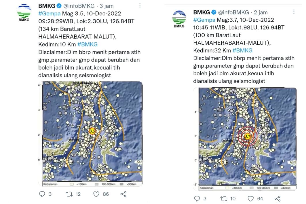 2 gempa beruntun di laut halmahera yang guncang Halmahera barat 