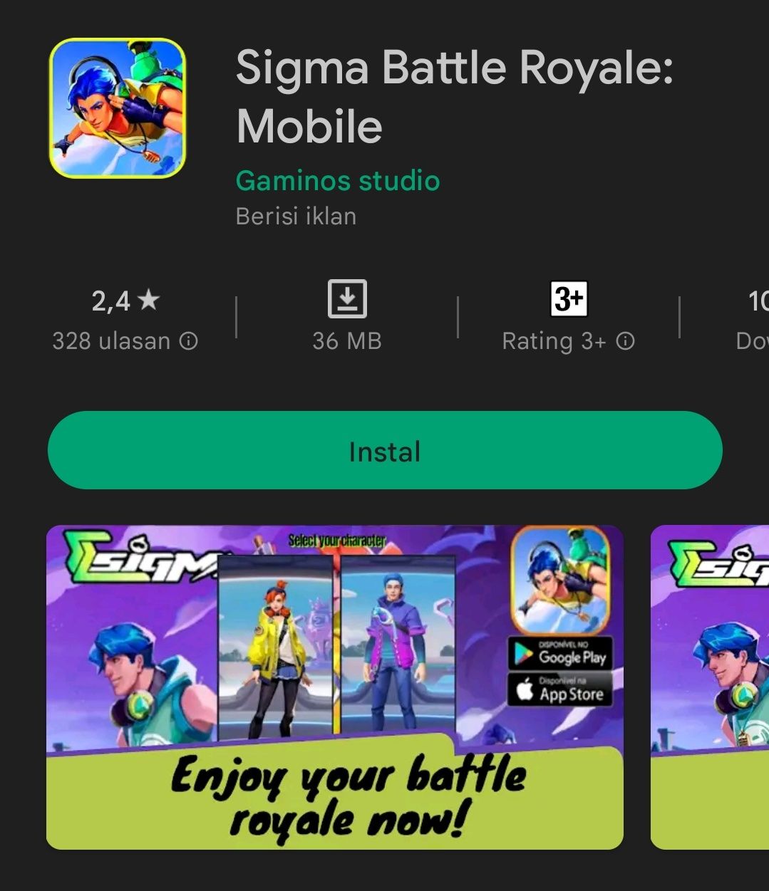 Tangkapan Layar Sigma Battle Royale Play Store