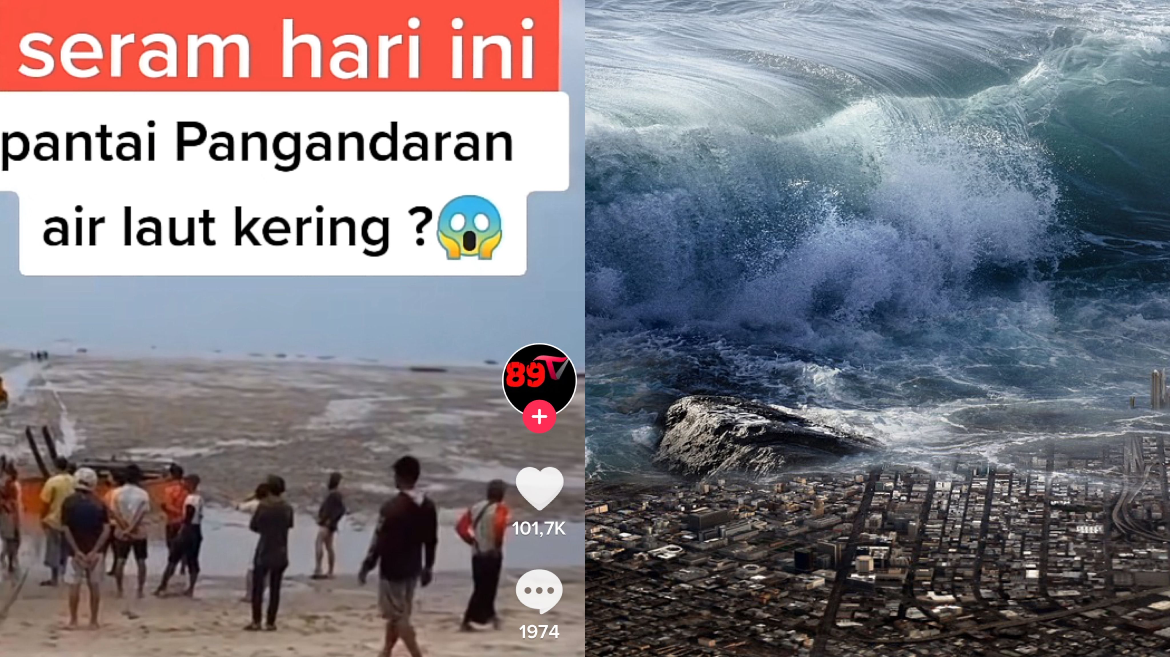 Penampakan pantai Pangandaran yang mengering, benarkah terancan tsunami?