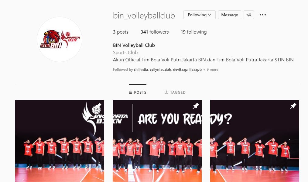 Tangkapan layar Instagram @bin_volleyball