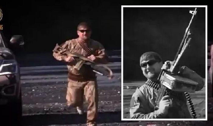 Pemimpin Chechnya Ramzan Kadyrov membagikan video aneh minggu ini untuk mengerahkan pasukannya.*  