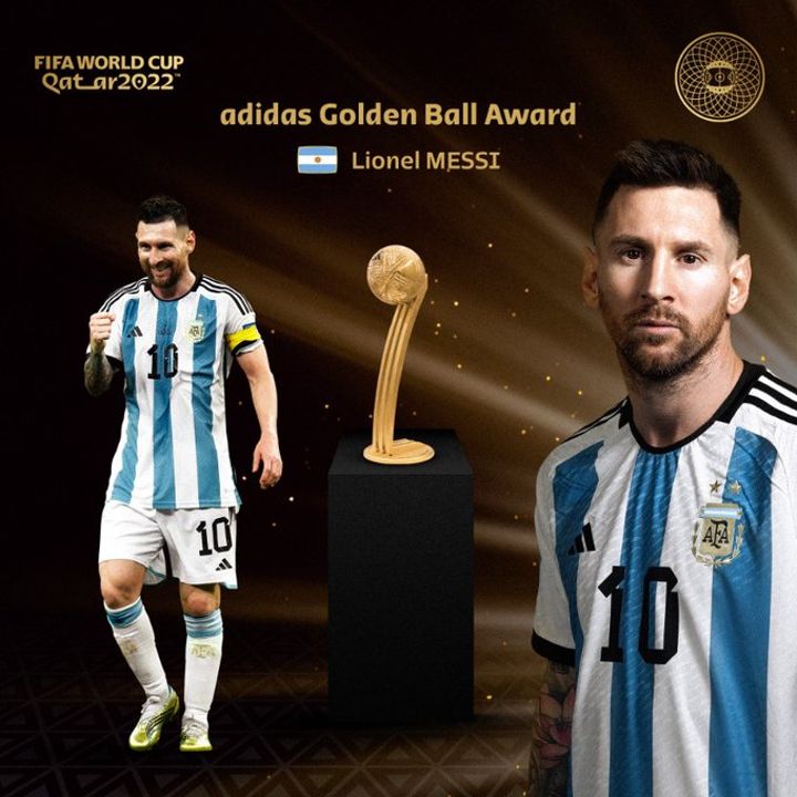 Lionel Messi meraih adidas Golden Ball Award Piala Dunia 2022
