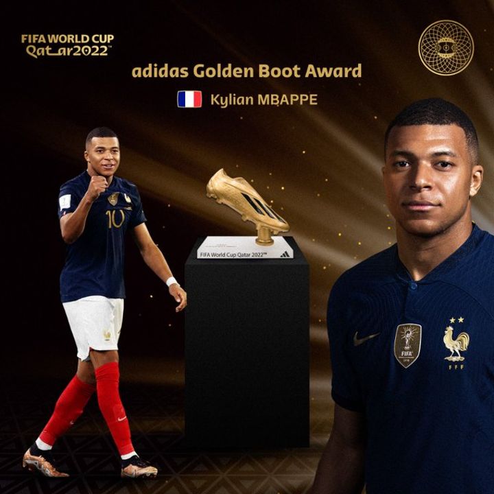 Kylian Mbappe meraih adidas Golden Boot Award Piala Dunia 2022