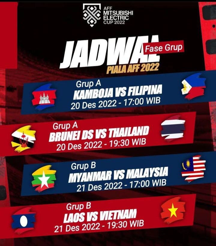 Jadwal Piala Aff Hari Ini Rabu Desember Lengkap Dengan Jam Tayang Dan Link Live