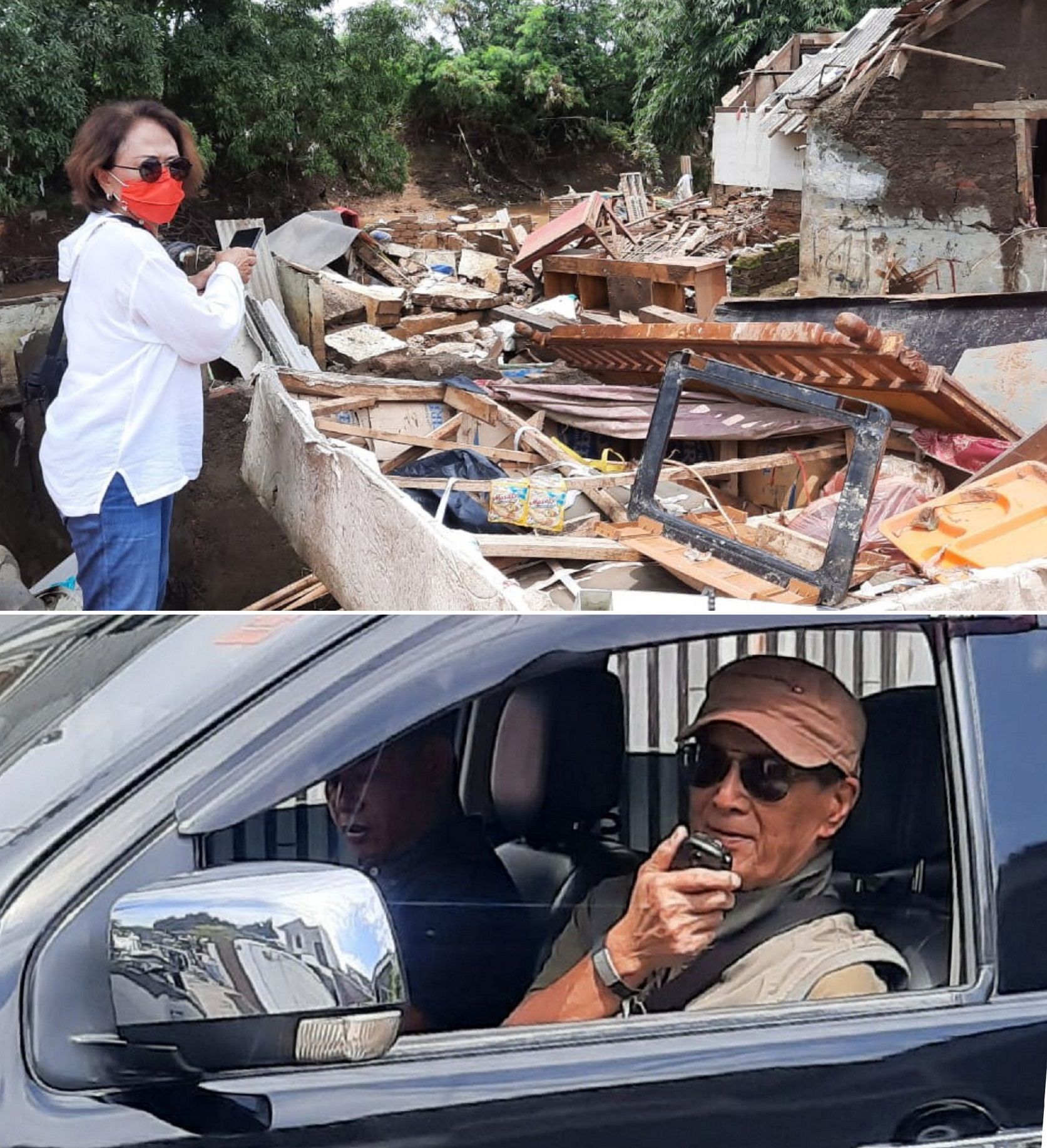 Wienny Soewarma dan Anton Tirto di lokasi bencana gempa bumi Cianjur awal Desember 2022./ 