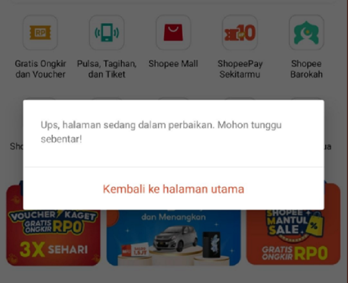 Aplikasi Shopee Error, Kenapa Suka Kembali Ke Halaman Utama? Cek ...