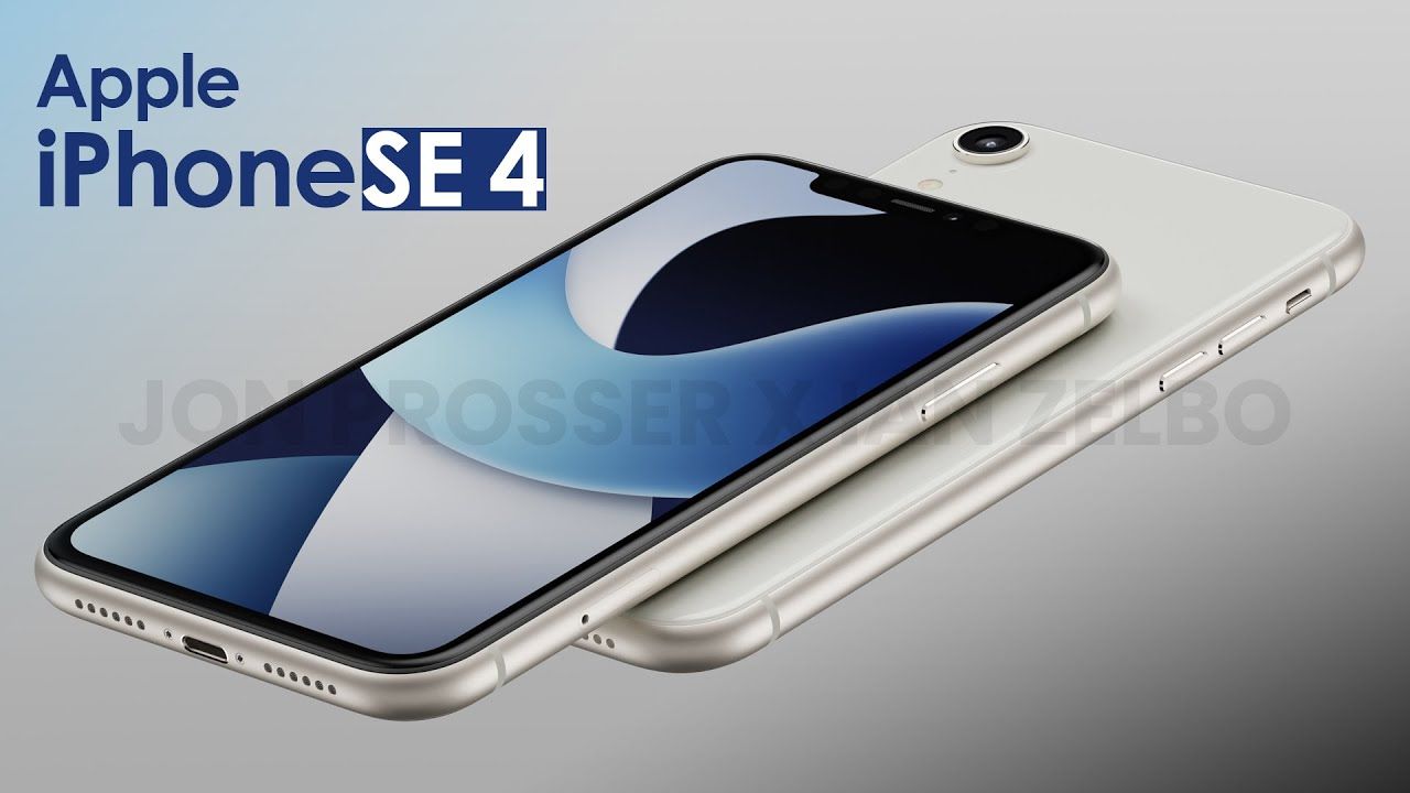 Desain render 3D berdasarkan analis Jon Prosser, ukuran bezel iPhone SE 4 tampak lebih tipis dibandingkan iPhone XR