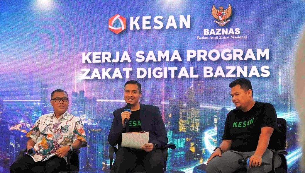 CEO KESAN Hamdan Hamedan (tengah) menjelaskan peran teknologi dalam menunaikan dan meningkatkan realisasi zakat. Foto: Baznas