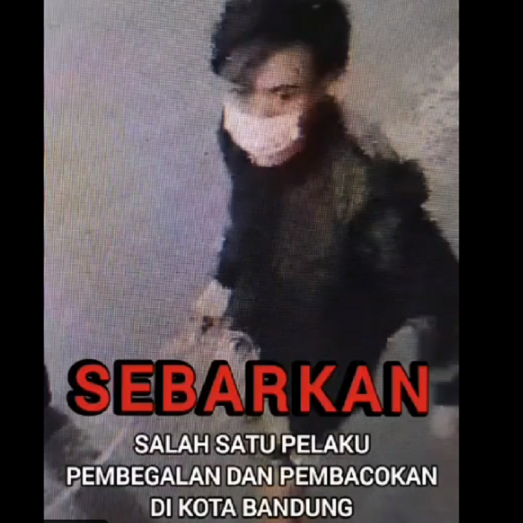Ini wajah pelaku begal di Bandung yang terekam CCTV.