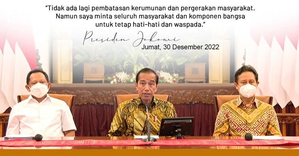 Presiden Jokowi umumkan pencabutan PPKM. 