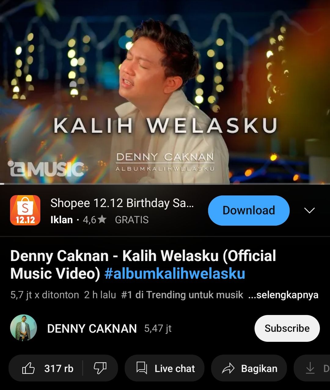 Official Music Video Kalih Welasku.