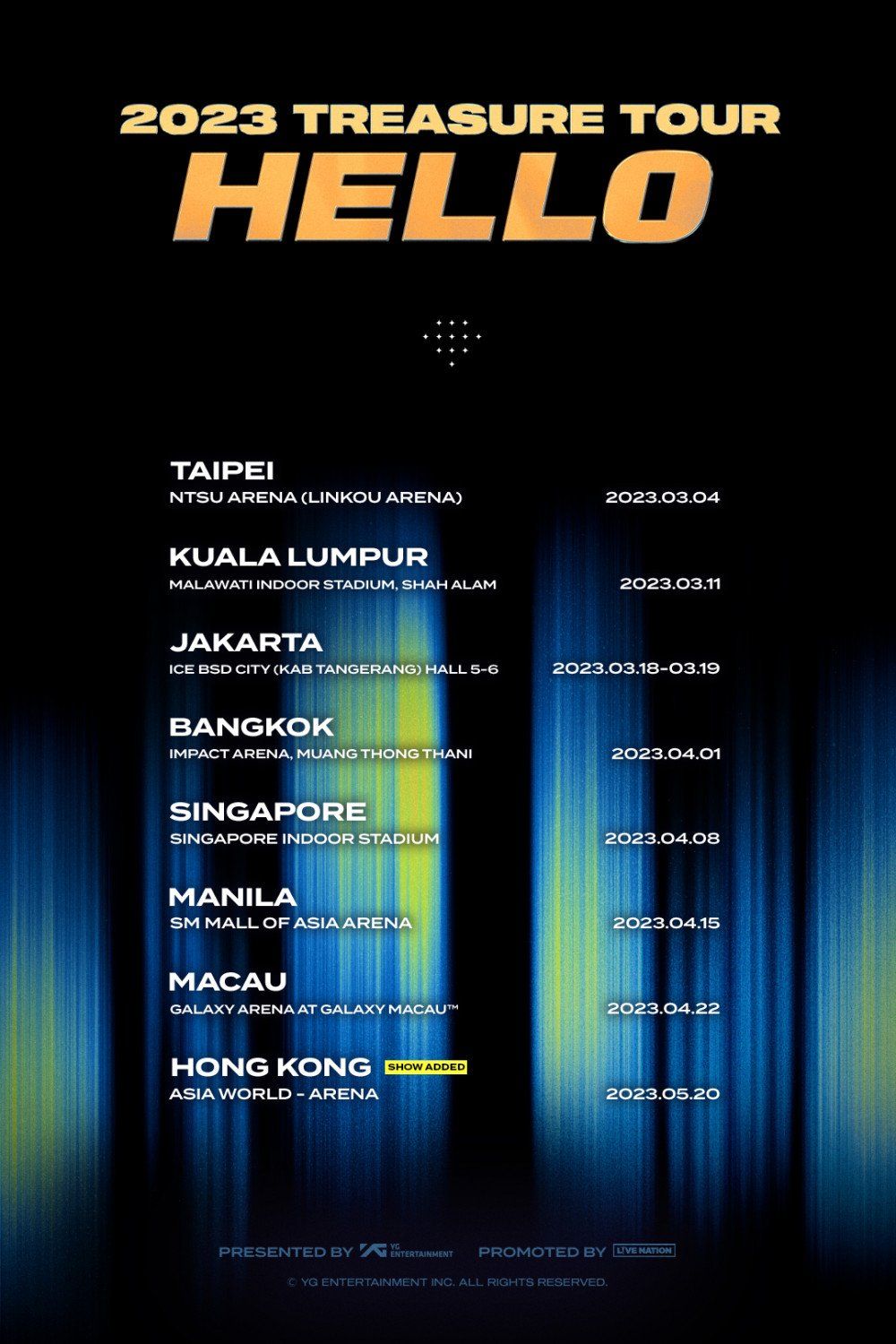 Jadwal Tur TREASURE Hello 2023, Hong Kong Masuk dalam Perhentian Baru, di Indonesia akan Berlangsung 2 Hari