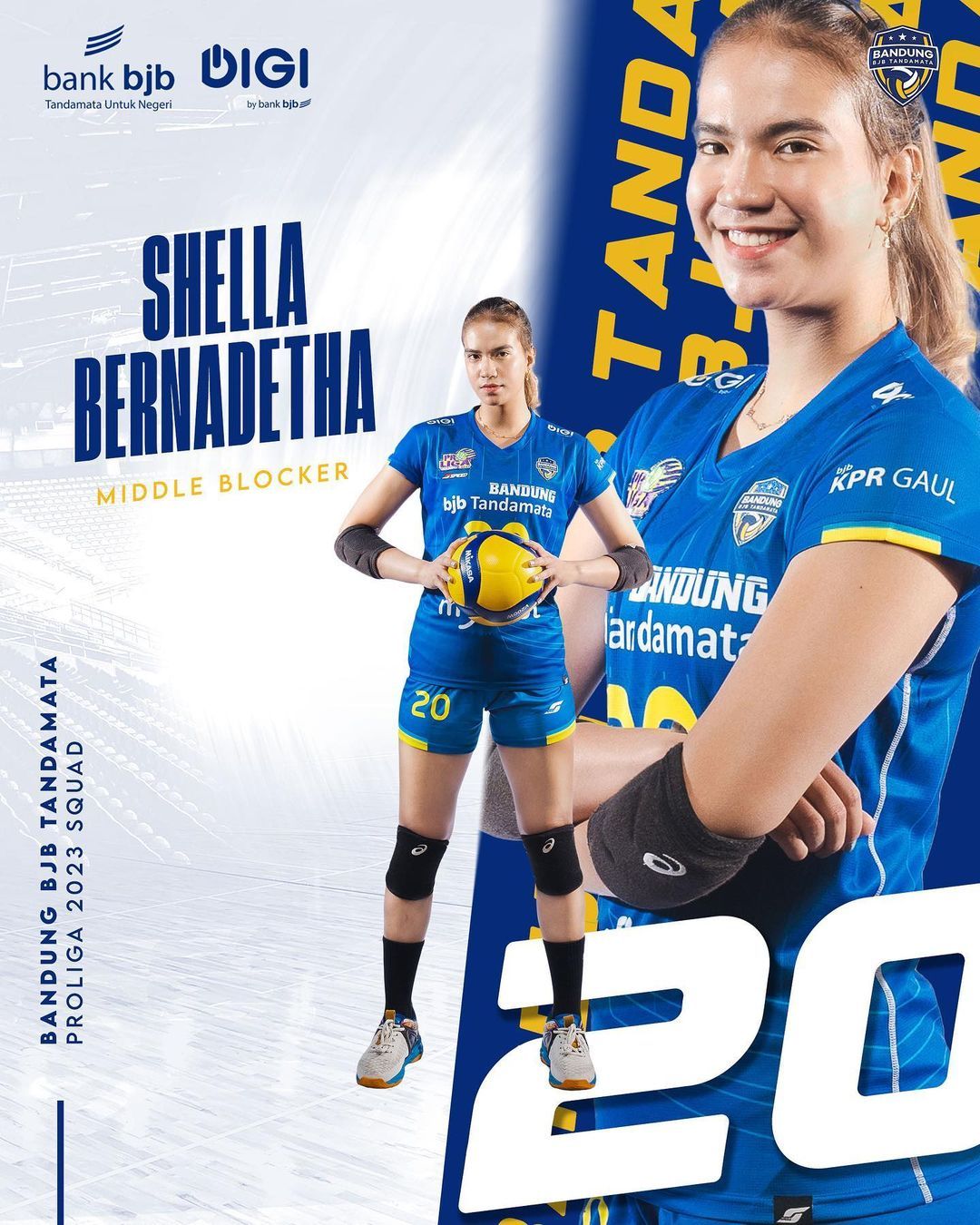 Pemain voli putri Shella Bernadetha Onan, middle blocker Bandung BJB Tandamata di Proliga 2023.