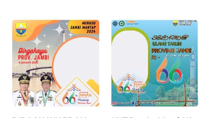 12 Twibbon HUT Provinsi Jambi Ke- 66: Cocok Dipasang Sebagai Bingkai Foto Profil di Medsos