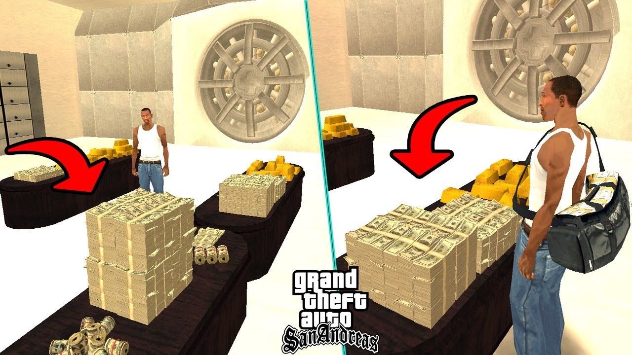 Ilustrasi Game GTA San Andreas dengan kode cheat unlimited money